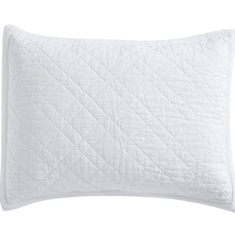 Chloe European Linen Diamond Coverlet Sham by Orchids Lux Home - White Standard Sham