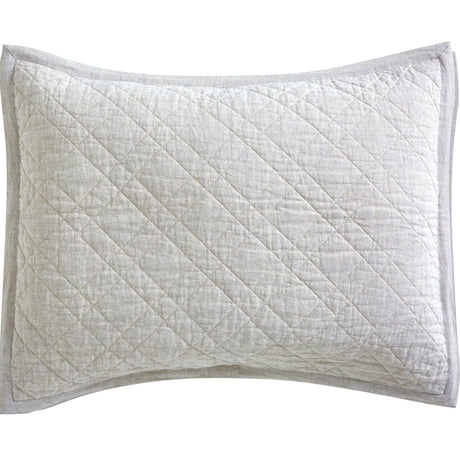 Chloe European Linen Diamond Coverlet Sham by Orchids Lux Home - Beige Standard Sham