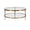 Worlds Away Stacey two tier round glass coffee table in antique brass at Fig Linens and Home