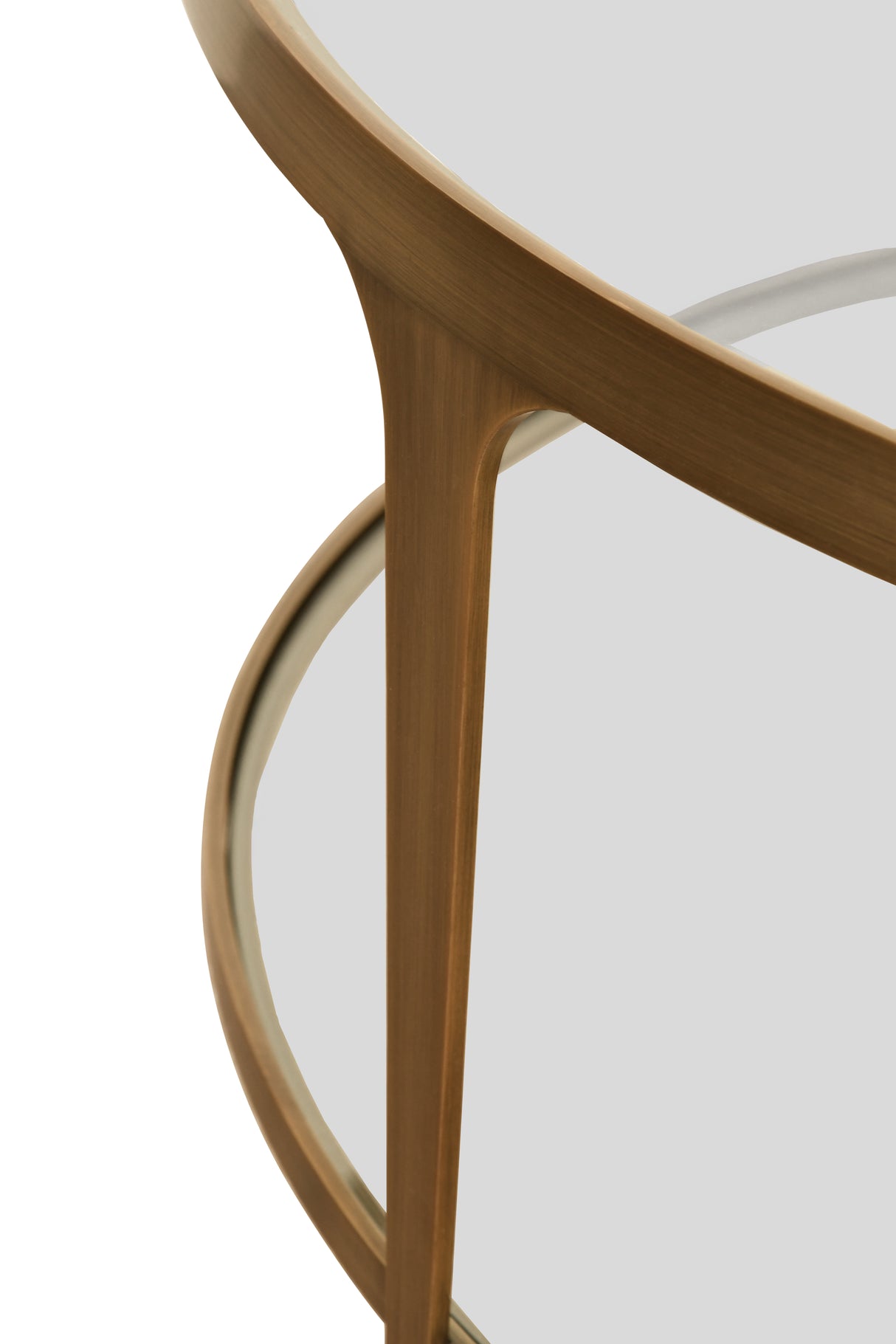 Worlds Away Stacey coffee table lower glass tier detail at Fig Linens and Home