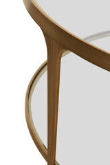 Worlds Away Stacey coffee table lower glass tier detail at Fig Linens and Home
