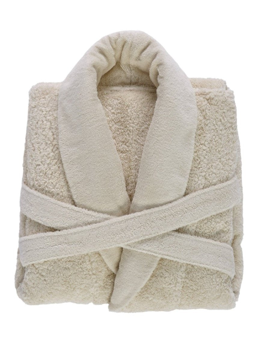 Bathrobe - Super Pile Ecru Robe Color 101 - Abyss Habidecor Giza Terry at Fig Linens and Home