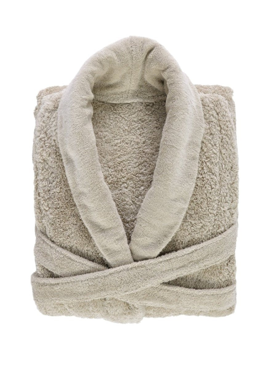 Bathrobe - Super Pile Linen Robe Color 770 - Abyss Habidecor Giza Terry at Fig Linens and Home
