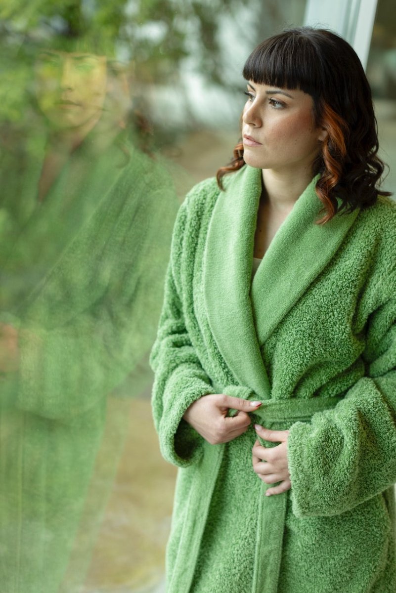 Bathrobe - Abyss Habidecor Super Pile Robe - Green Forest 205 Terrycloth - 1