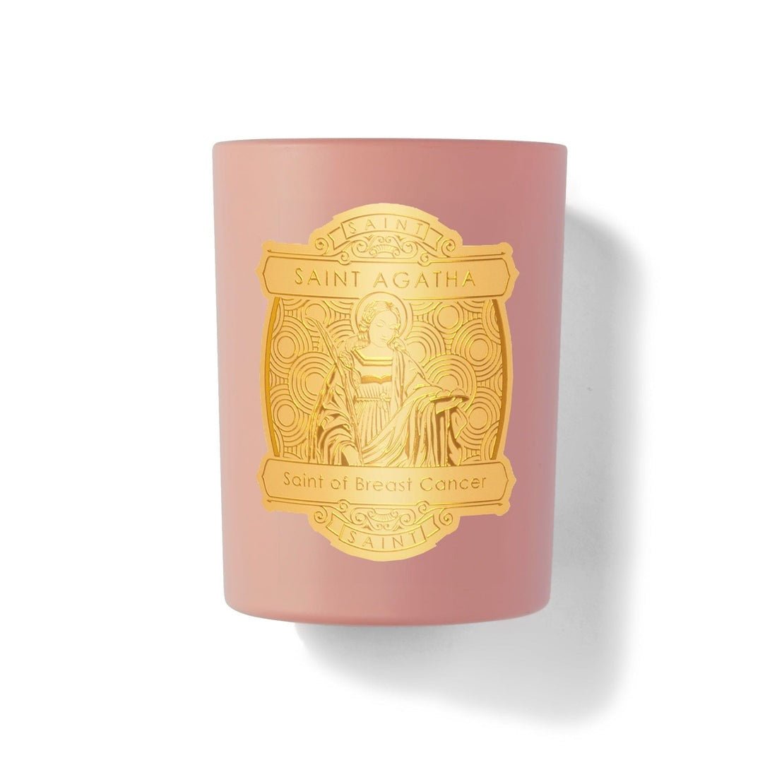 Saint Agatha Candle - Special Edition Breast Cancer Saint Candle White Background