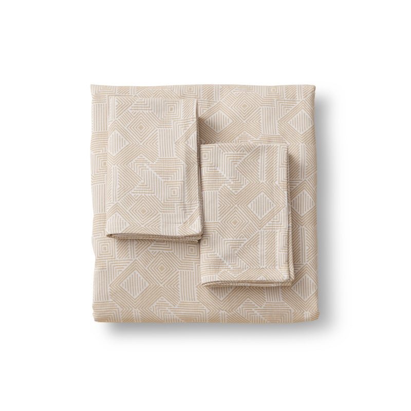 Duvet and Shams - Sashiko Bone and Sand Set by Ann Gish | Art of Home at Fig Linens and Home