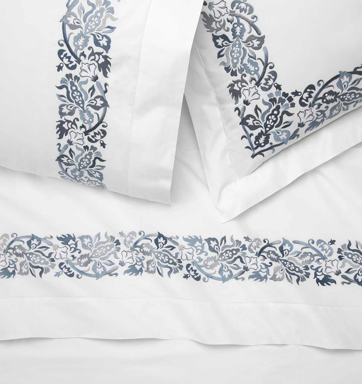 Saxon Bedding by Sferra | Indigo Flat Sheet at Fig Linens and Home