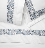 Saxon Bedding by Sferra | Indigo Flat Sheet at Fig Linens and Home