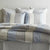Ann Gish Bedding - Schooner Duvet Cover in Stripes of White, Grey and Light Blue - Fig Linens and Home