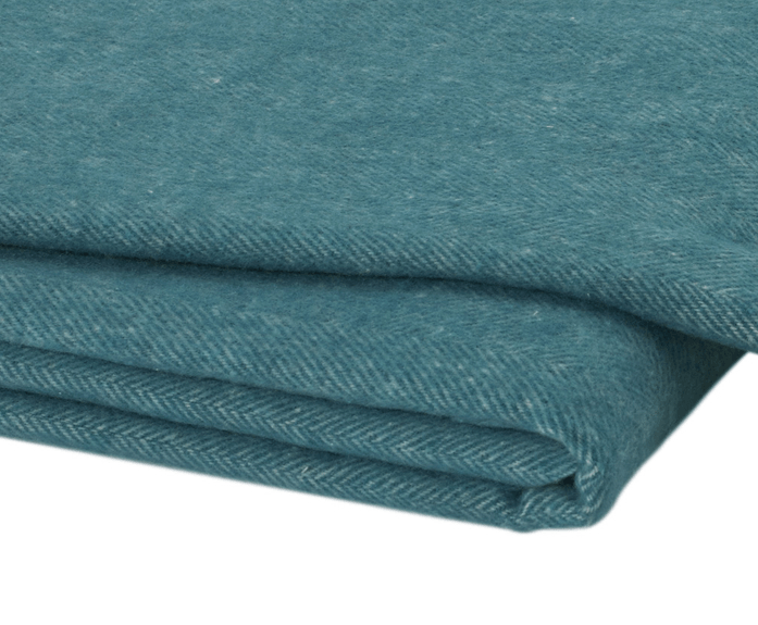 Lands Downunder Italian Herringbone Teal Throw by Lands Downunder - 51" x 67" Throw Teal at FIG LINENS AND HOME - 2