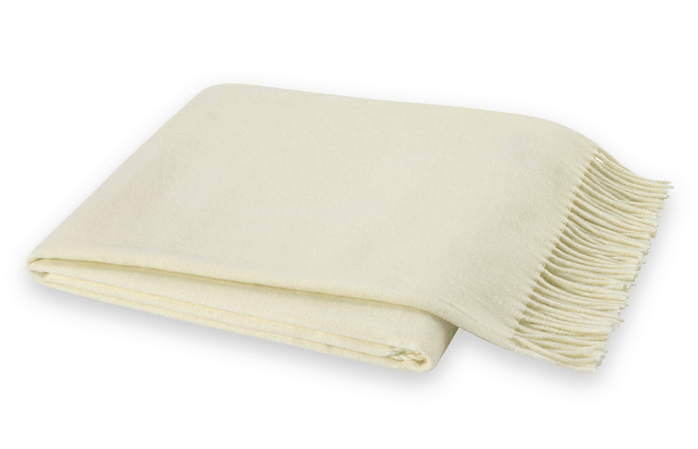 Ecru Italian Solid Throw by Lands Downunder - Fig Linens and Home