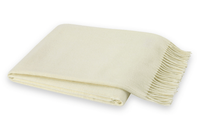 Ecru Italian Solid Throw by Lands Downunder - Fig Linens and Home