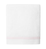 Sferra Aura Nuova Towels by Sferra - Wash Cloth 12X12 White/Pink at FIG LINENS AND HOME - 21