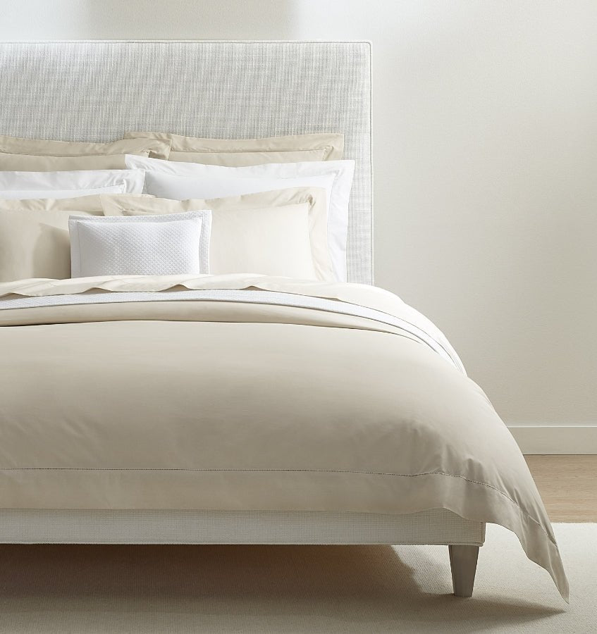 Sferra Celeste Percale Bedding Bone at Fig Linens and Home