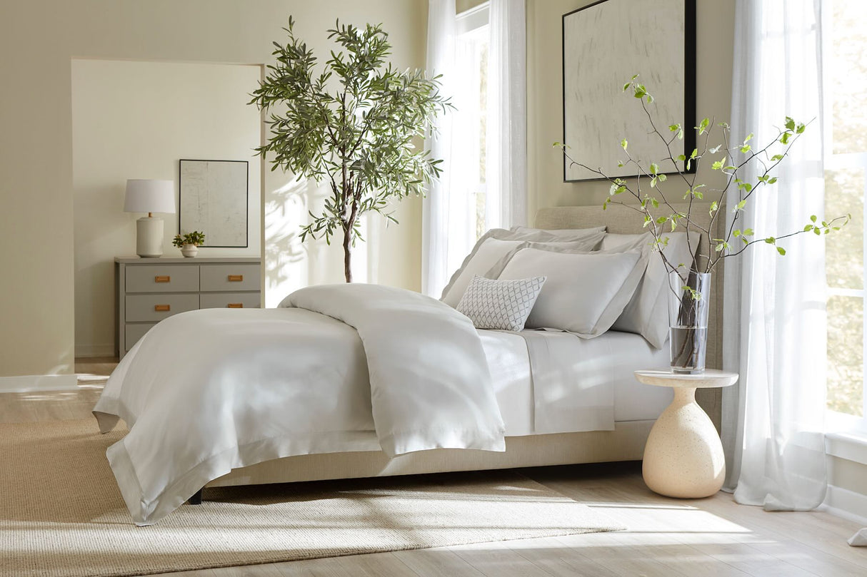 Carlotta Grey Full Bottom Fitted 54X75X17 | Sferra at Fig Linens and Home