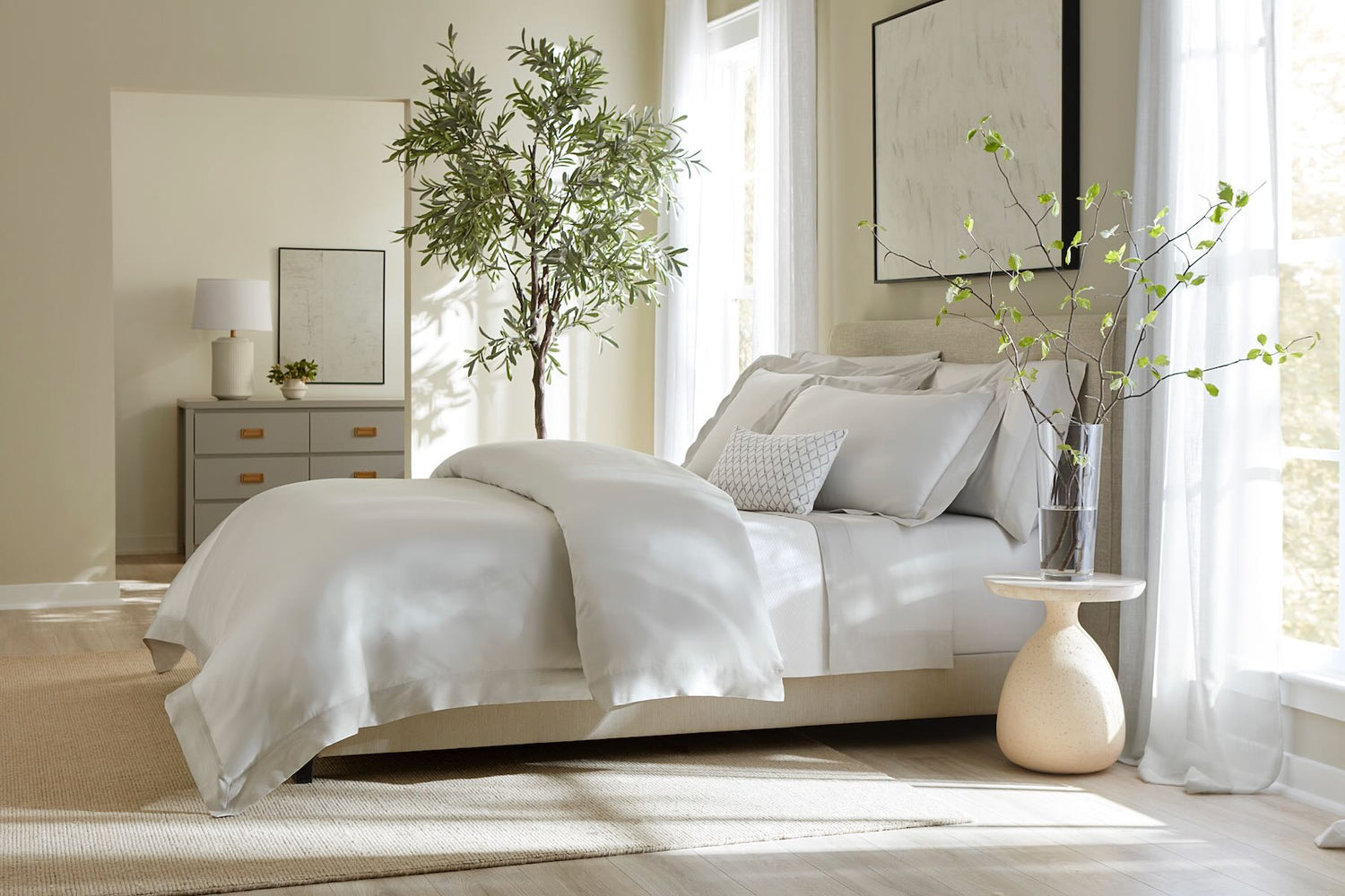 Carlotta Grey King Sham 21X36 | Sferra at Fig Linens and Home