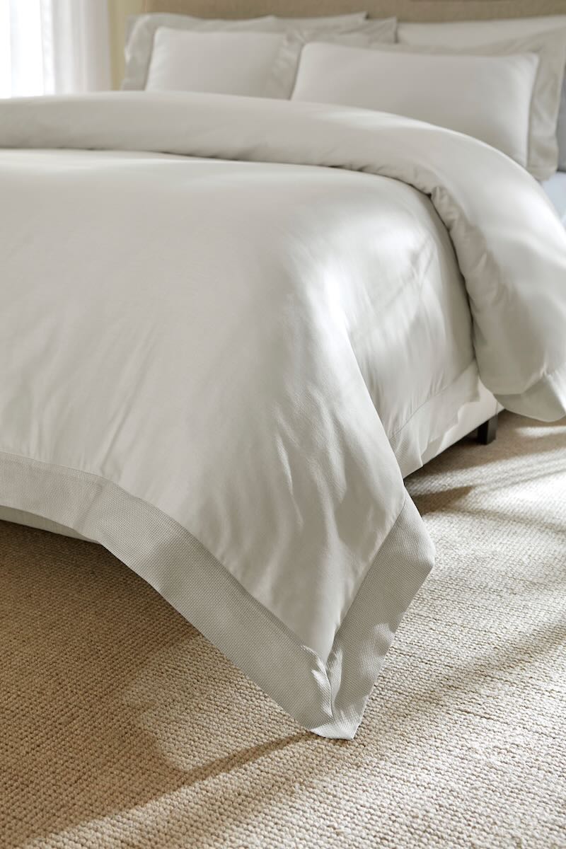 Carlotta Grey Full and Queen Duvet Cover 88X92 | Sferra at Fig Linens and Home