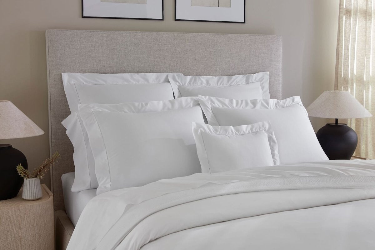 Sf Giza 45 Corto P White Boudoir Sham 12X16 | Sferra at Fig Linens and Home