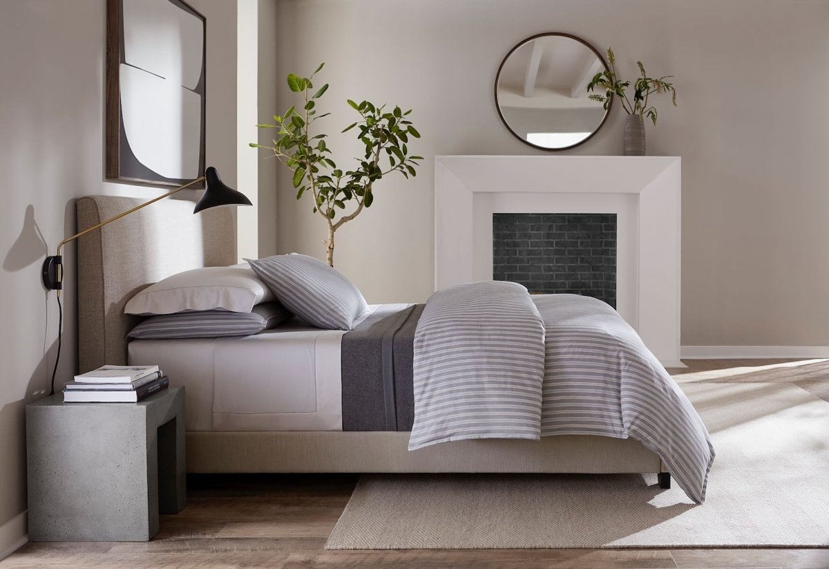 Leranto Titanium Full Queen Duvet Cover 88X92 | Sferra at Fig Linens and Home