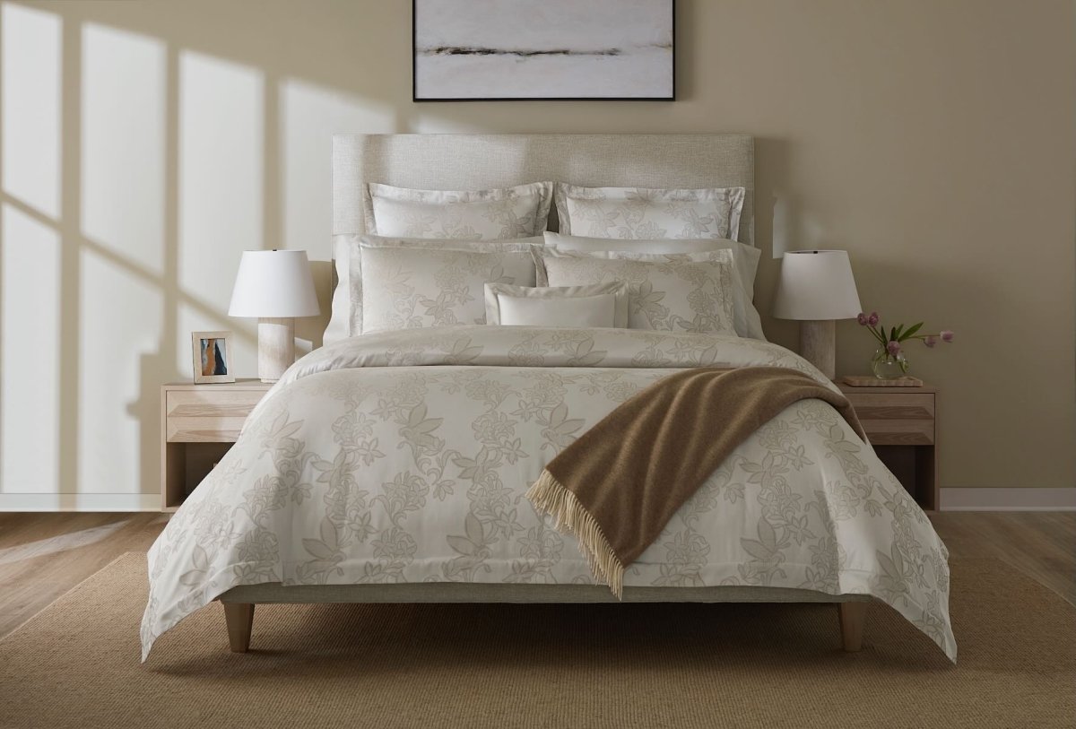 Tivoli Taupe King Sham 21X36 | Sferra at Fig Linens and Home