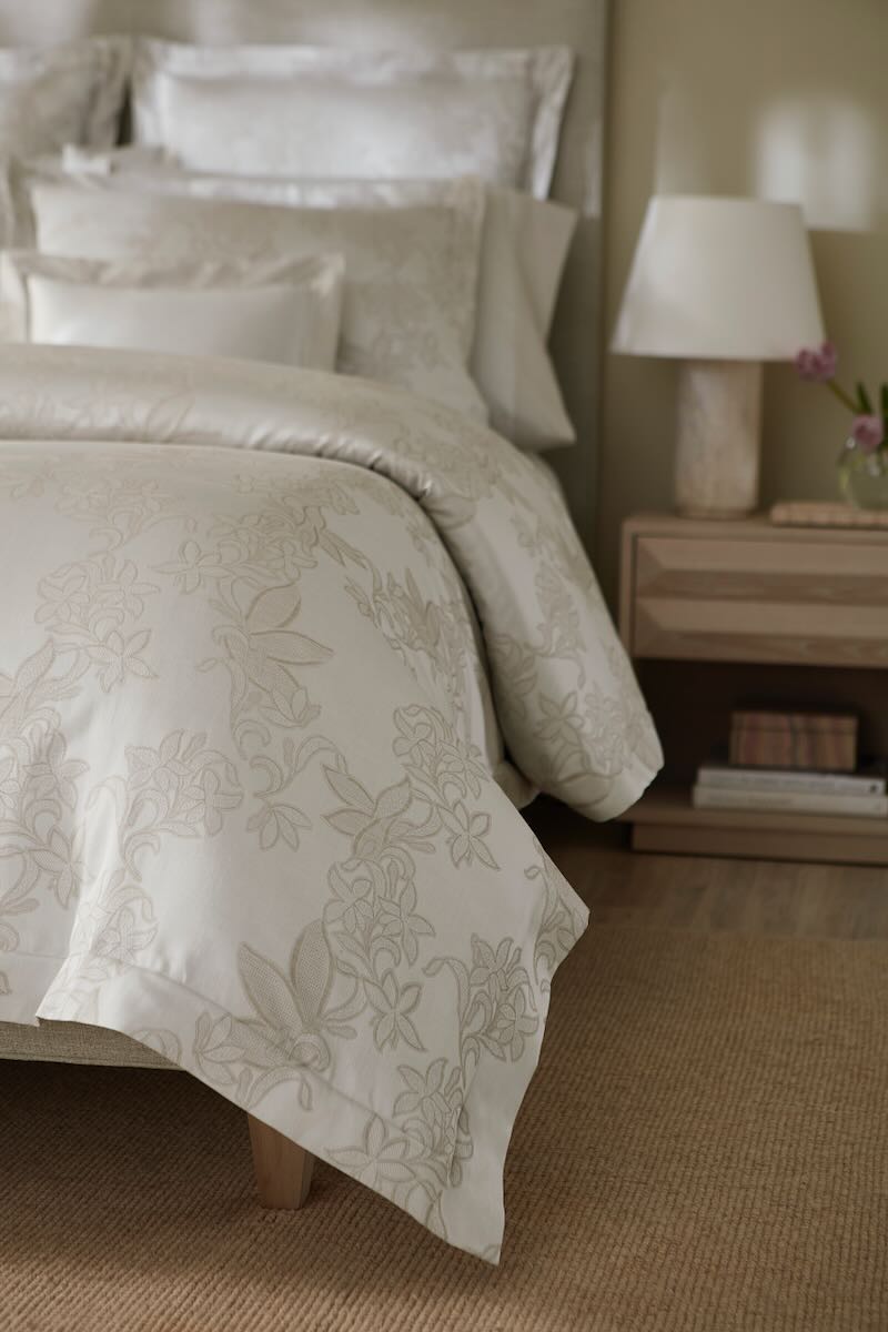 Tivoli Taupe King Duvet Cover 106X92 | Sferra at Fig Linens and Home