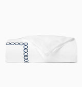 Duvet Cover - Sferra Linens Catena Navy Blue Percale Bedding at Fig Linens and Home
