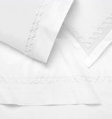 Stack of Bedding - Sferra Linens Catena Lunar Percale Bedding at Fig Linens and Home