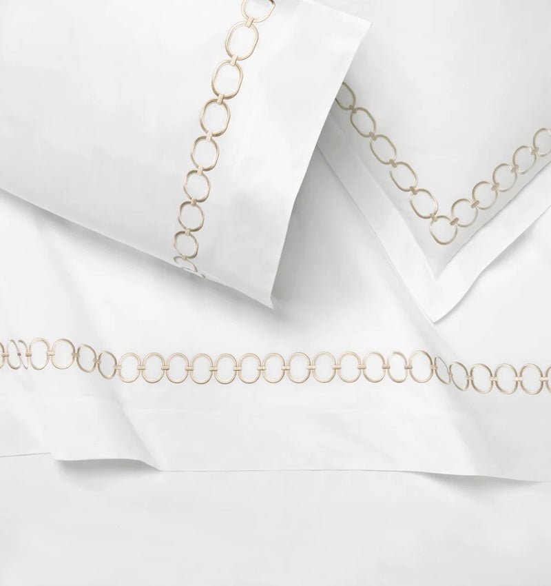 Flat Sheet - Sferra Linens Catena Sand Percale Bedding at Fig Linens and Home