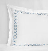 Standard Sham - Sferra Linens Catena Sea Blue Percale Bedding at Fig Linens and Home