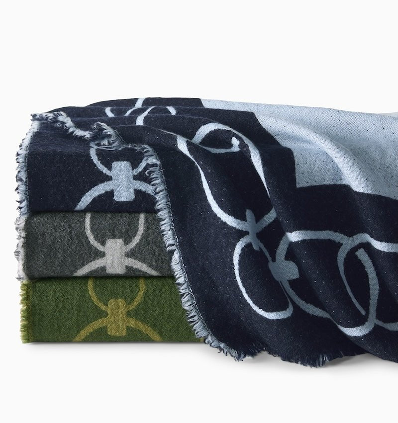 Eterna Chain Throw Blankets by Sferra at Fig Linens and Home