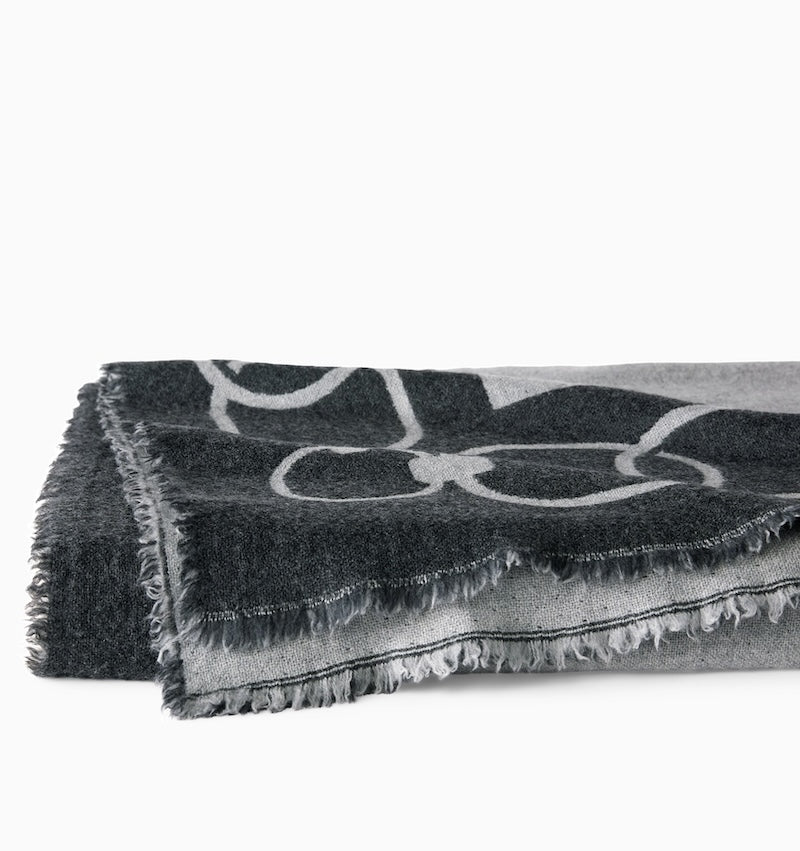 Eterna Chain Grey Throw Blanket - Sferra at Fig Linens and Home