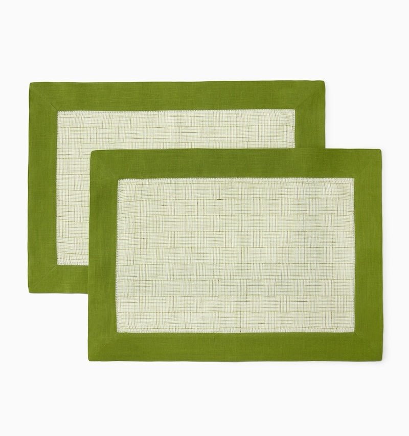 Fern Green Placemats - Sferra Mikelina Tabletop at Fig Linens and Home