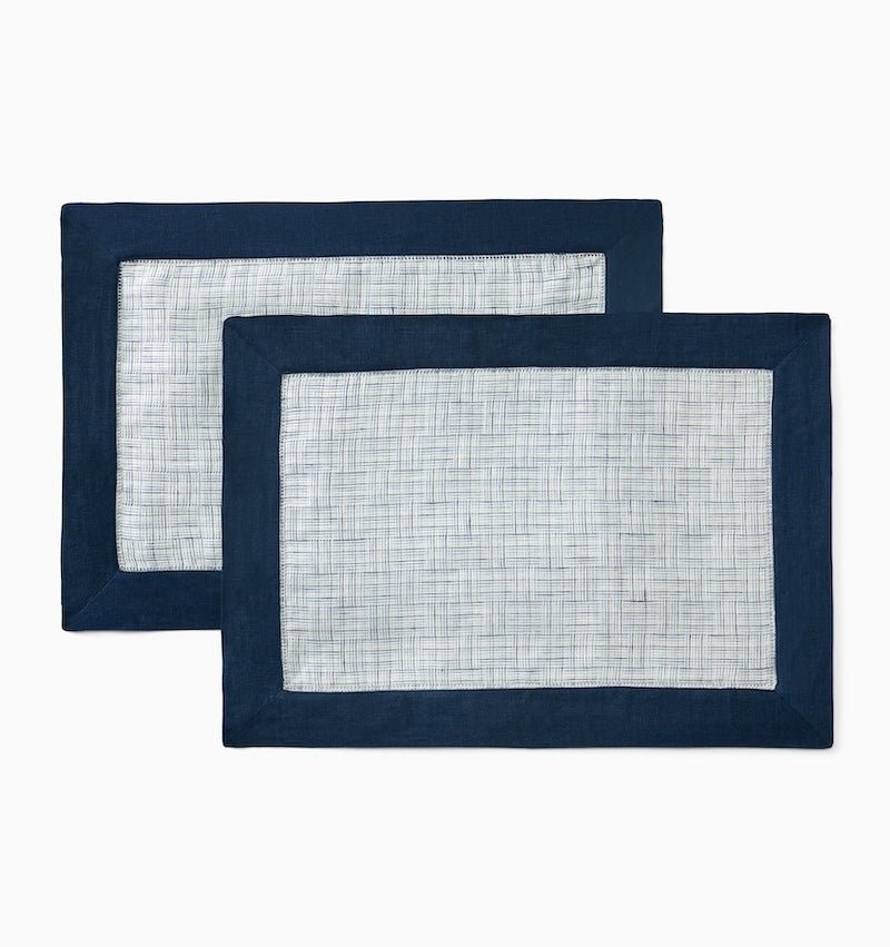 Navy Blue Placemats - Sferra Mikelina Tabletop at Fig Linens and Home