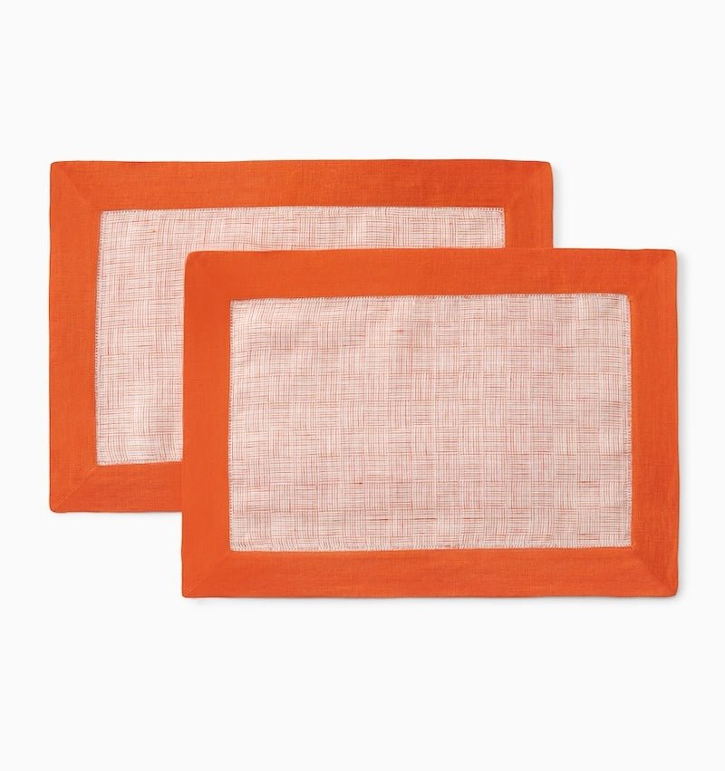 Tangerine Orange Placemats - Sferra Mikelina Tabletop at Fig Linens and Home