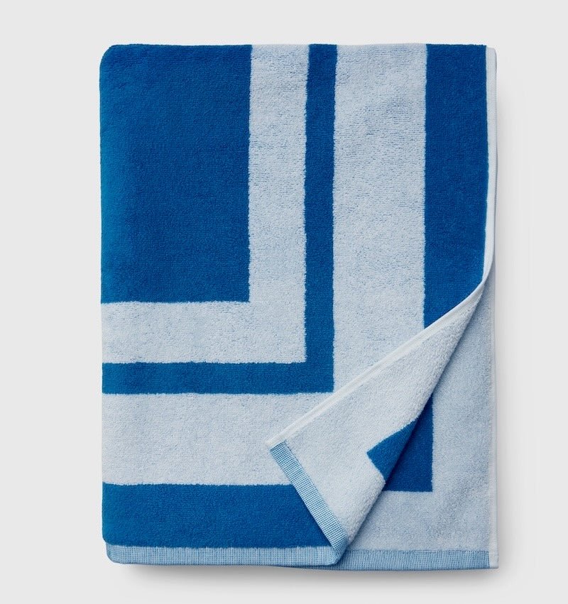 Beach Towel - Mareta Ocean Blue Beach and Pool Towel by Sferra Fine Linens