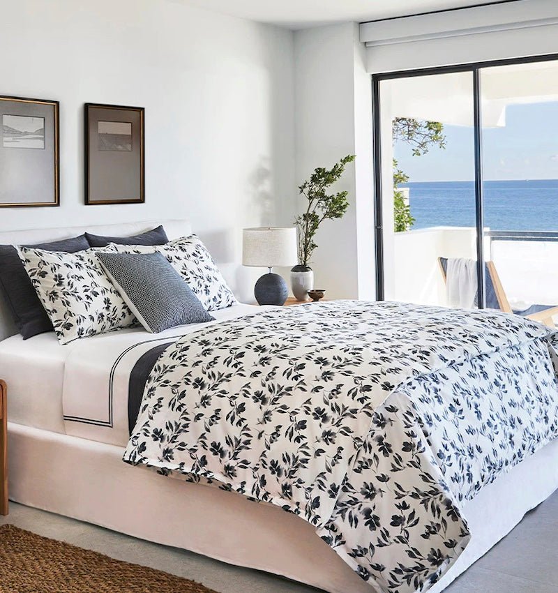 Sferra Bedding - Procida Black Duvet Covers and Pillow Shams at Fig Linens and Home
