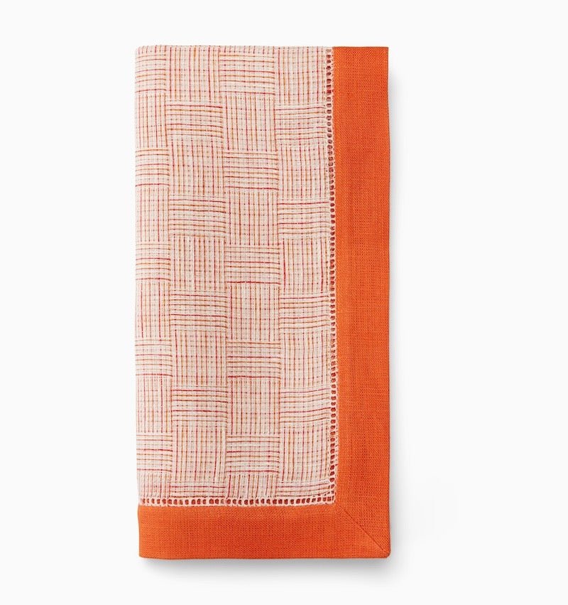 Cloth Napkin - Sferra Tangerine Mikelina Set of 4 Napkins