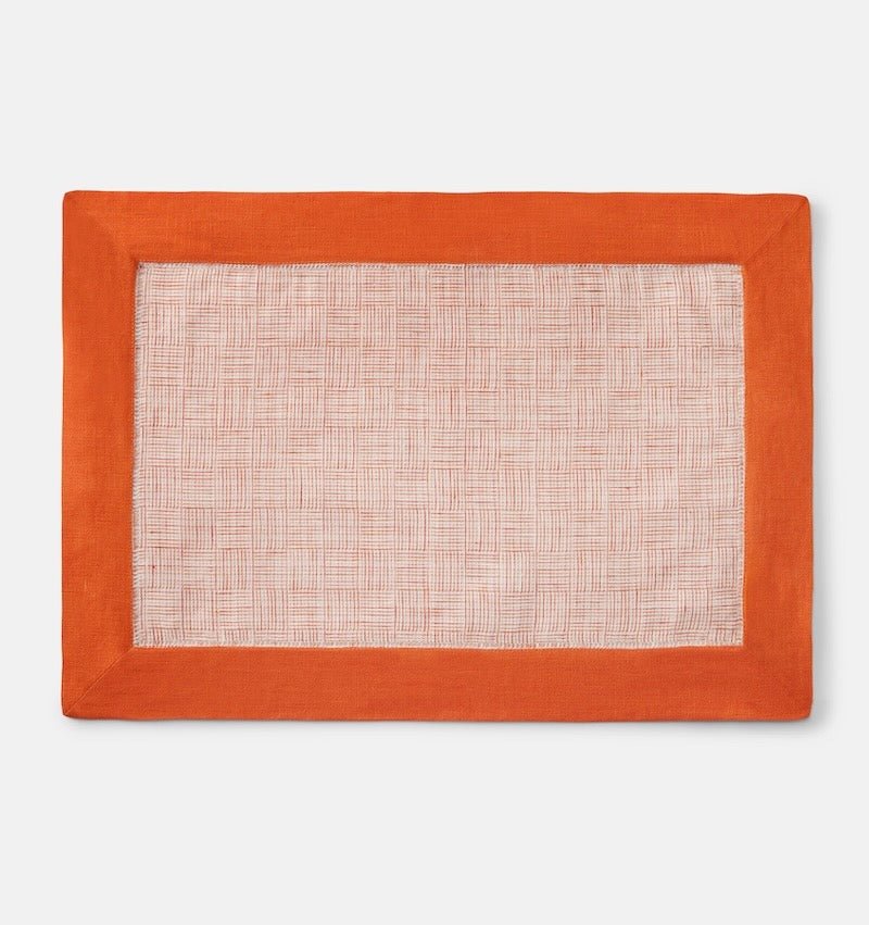 Placemat - Mikelina Tangerine Orange Table Linens by Sferra