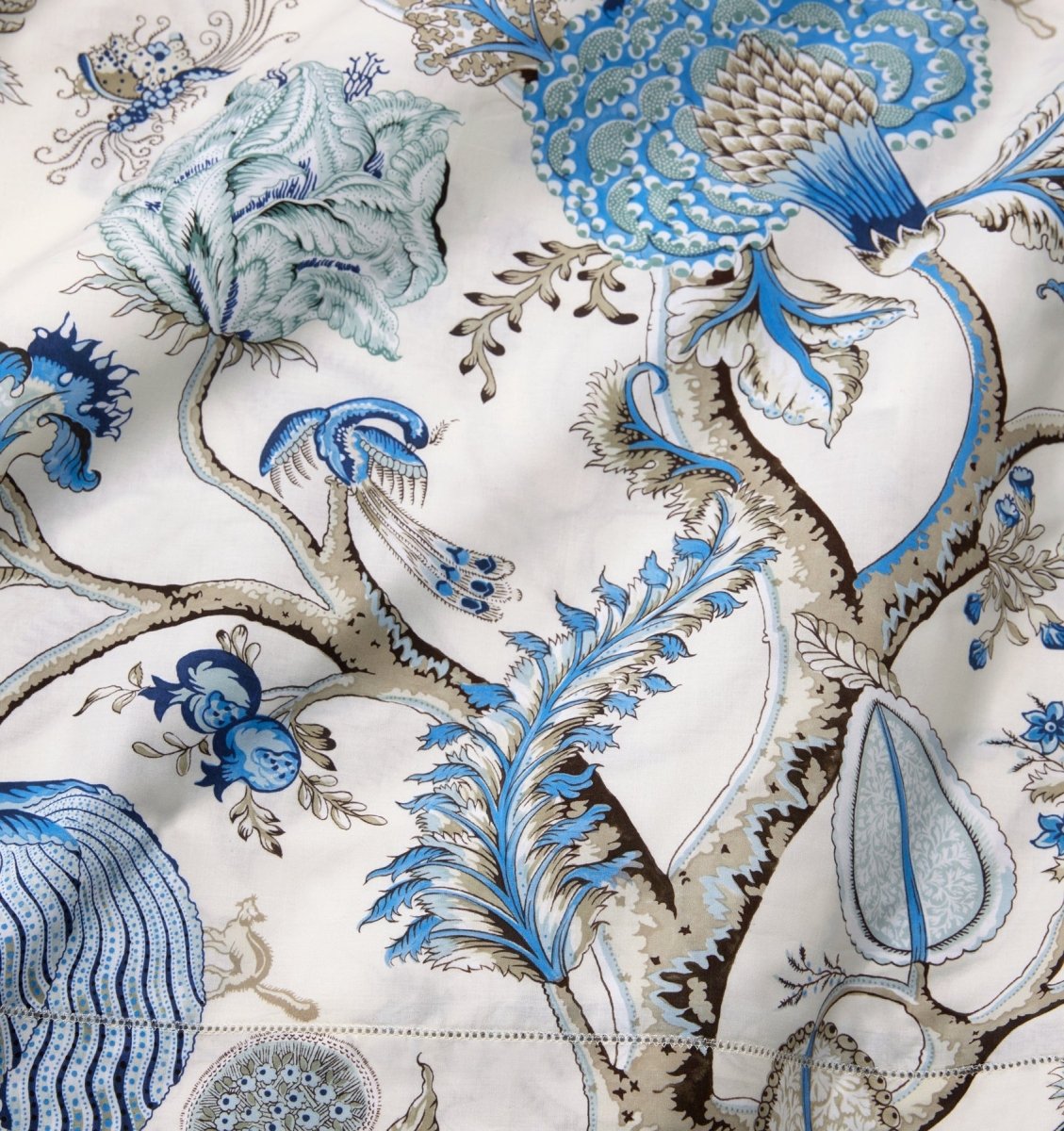 Fabric Swatch - Pondicherry Sea Bedding | Sferra x Scalamandre Duvets at Fig Linens and Home 1