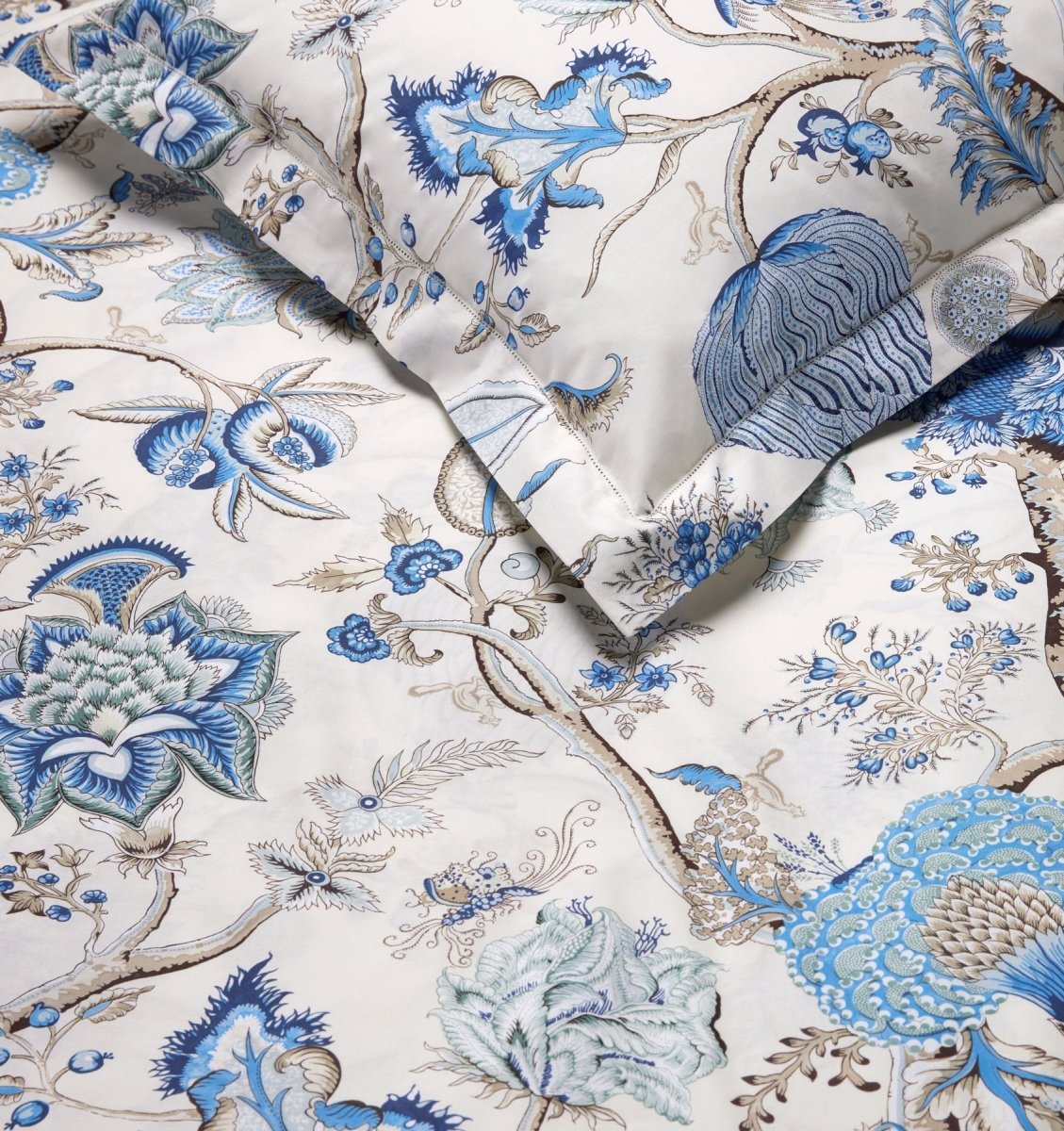 Fabric Swatch - Pondicherry Sea Bedding | Sferra x Scalamandre Duvets at Fig Linens and Home 2