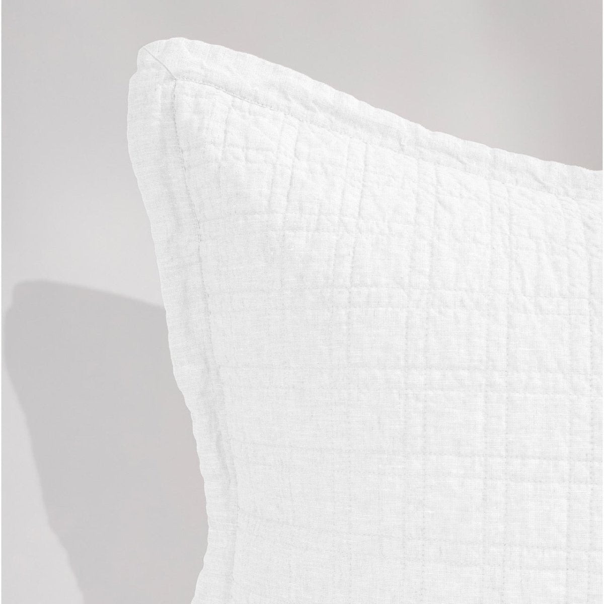 Pom Pom at Home Owen White Pillow Sham Corner Detail - Fig Linens and Home 2