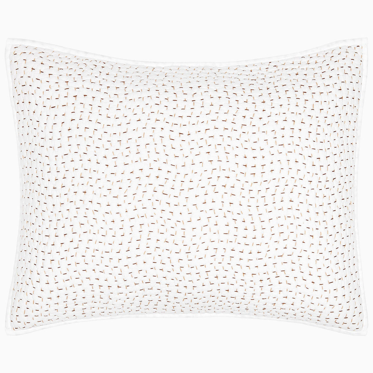 Organic Hand Stitched Coffee Sham by John Robshaw at Fig Linens and Home - 1