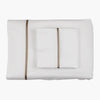 Pillowcases - Ann Gish Silk Trim Pillowcases at Fig Linens and Home - White and Sand