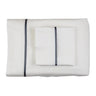 Pillowcases - Ann Gish Silk Trim Pillowcases at Fig Linens and Home - White and Steel