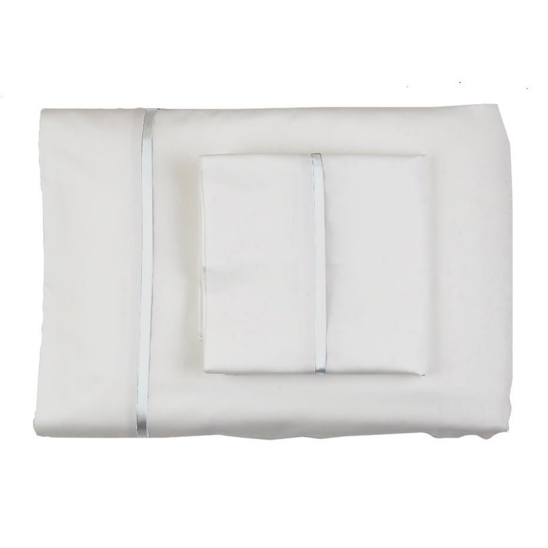 Pillowcases - Ann Gish Silk Trim Pillowcases at Fig Linens and Home - White and White