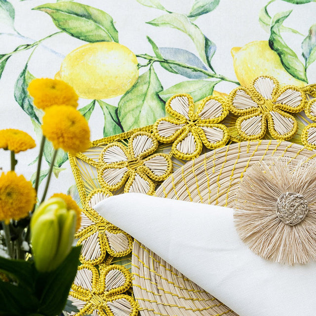 Sorrento Yellow Tablecloth | Mode Living at Fig Linens and Home