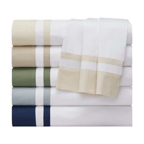 Stella Organic Cotton Percale Sheets Stack by Orchids Lux Home