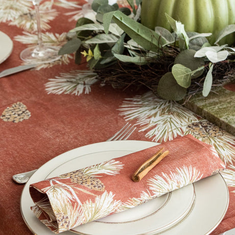 Cambridge Burnt Orange Tablecloth Lifestyle | Mode Living at Fig Linens and Home