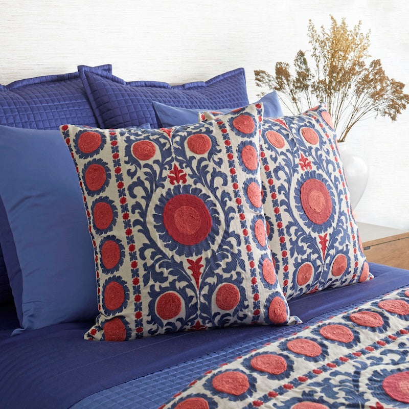 Suzani Pillow Indigo by Ann Gish - Met Collection | Fig Linens and Home Decorative Pillows