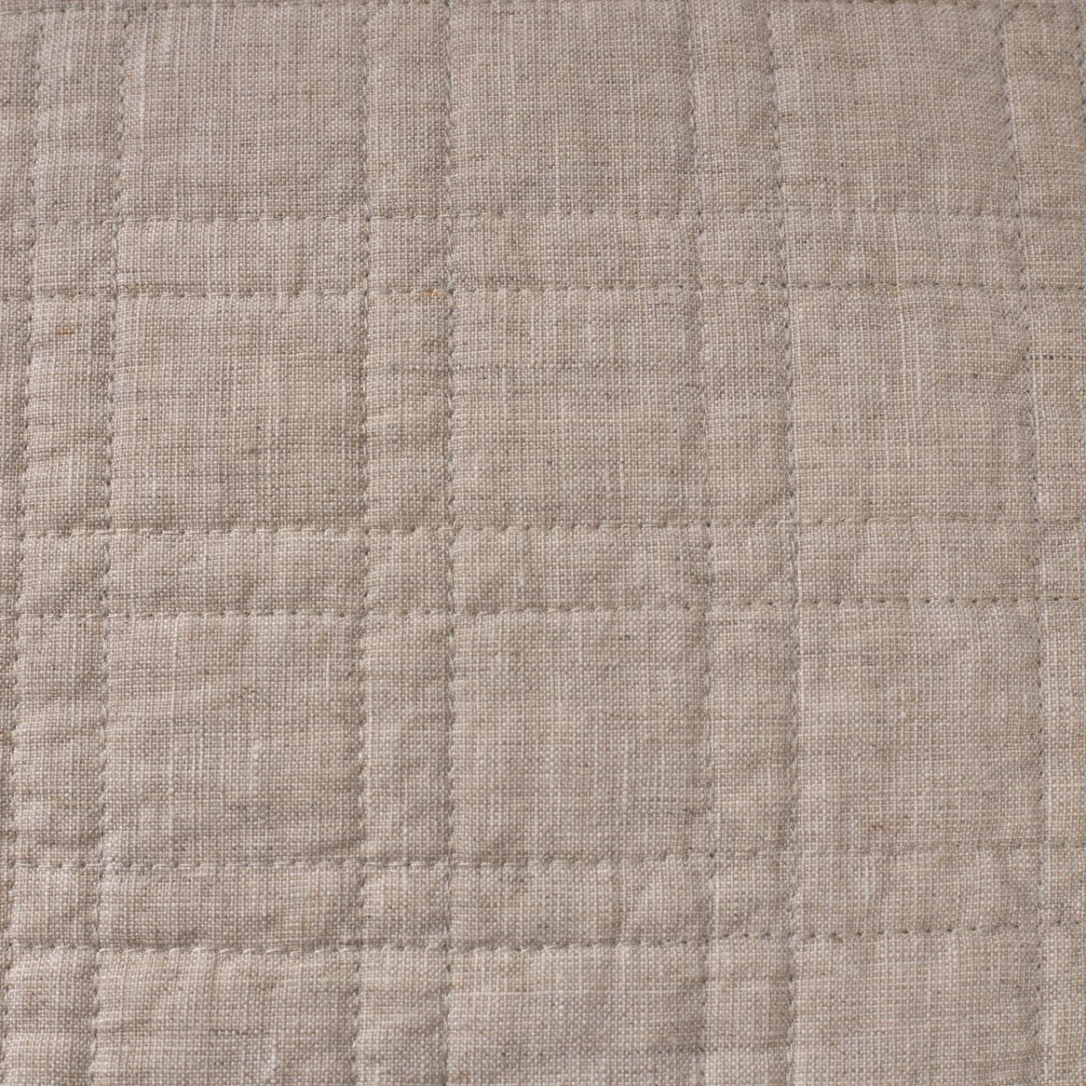 Pom Pom at Home - Owen Quilted Coverlet in Flax - Square Quilting Detail 1